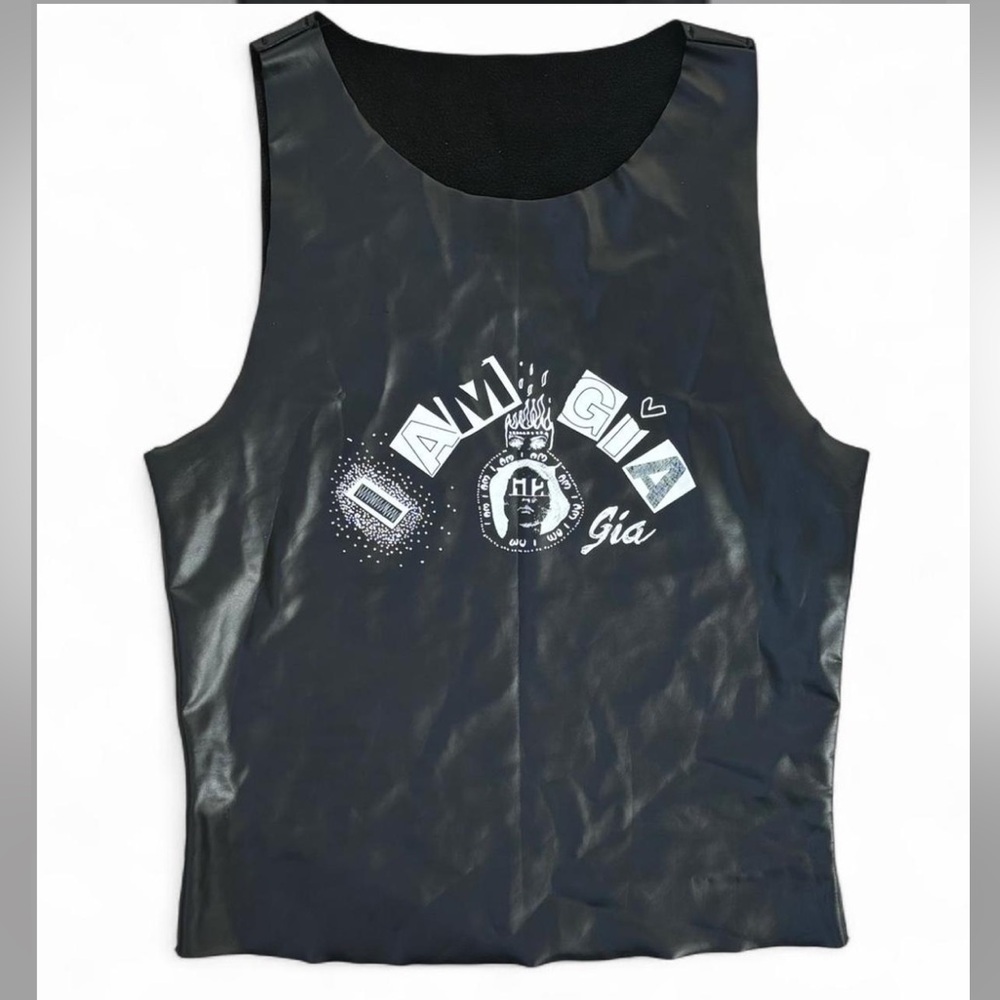 IAMGIA FAUX LEATHER TANK TOP